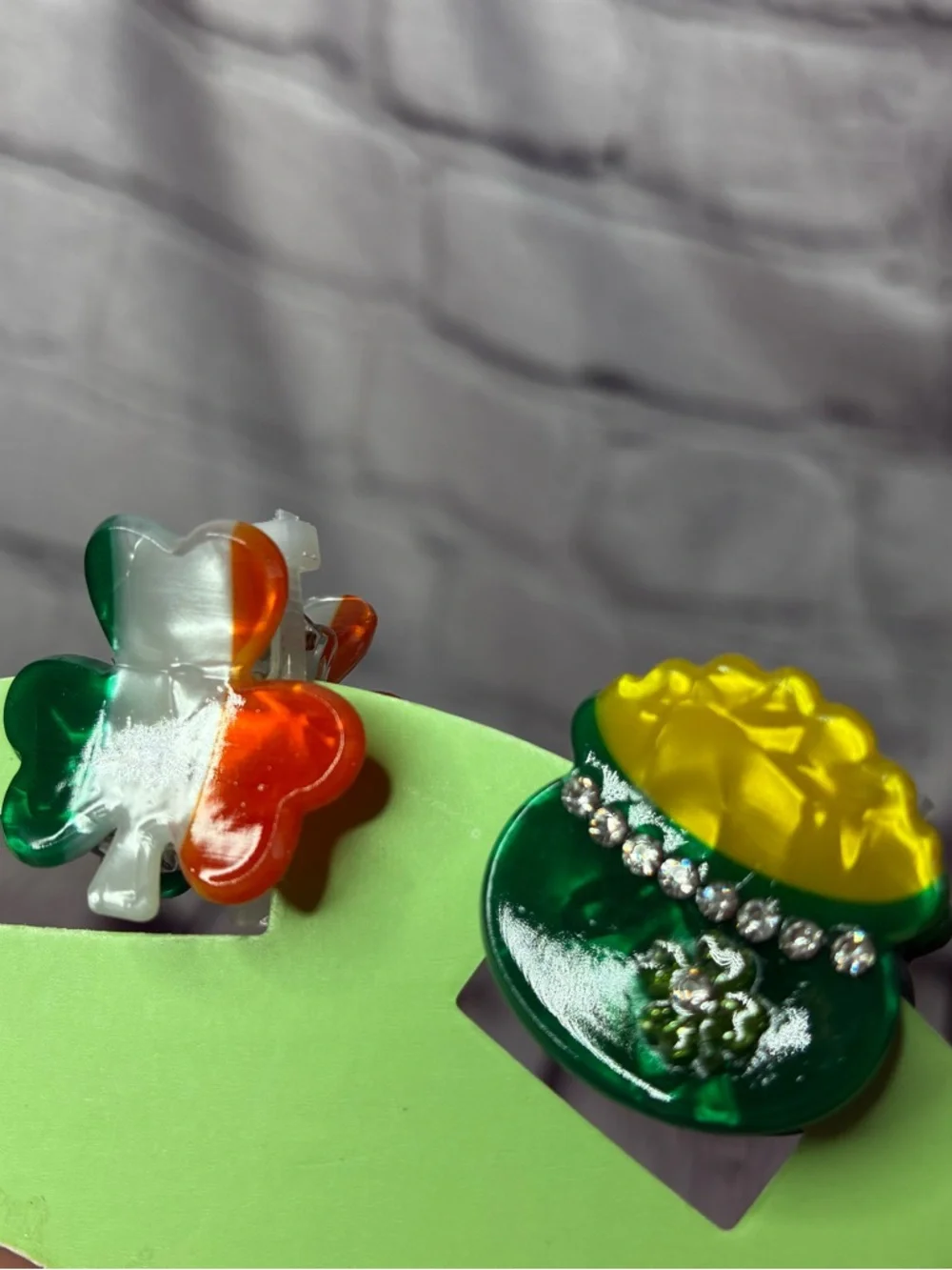 5/$20‎ Piper K Lot of 2 St Patrick’s Day Mini Hair Clips Irish Clover Pot O Gold
